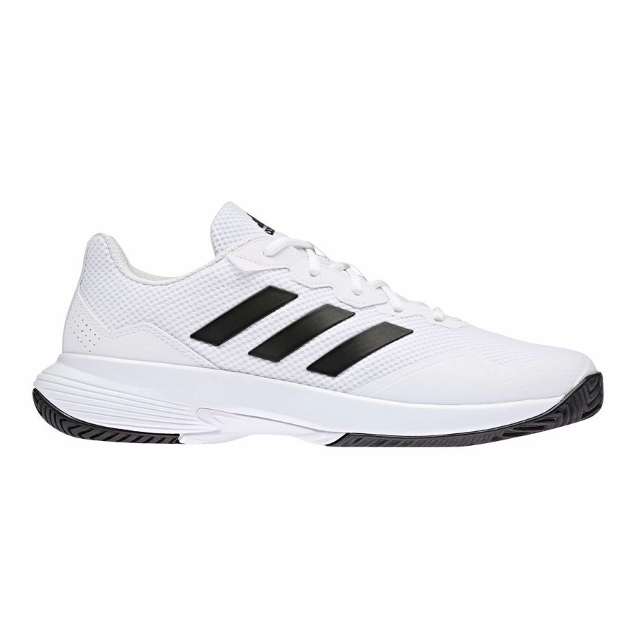 Shoes * | Adidas Men'S Game Court 2 All Tennis Shoes Low Top Lightweight White/Black