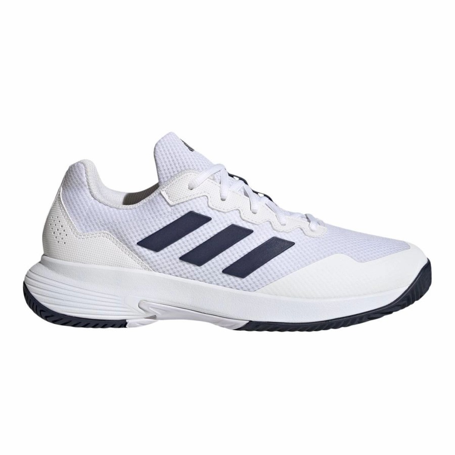 Shoes * | Adidas Men'S Gamecourt 2 Tennis Shoes Wht/Nvy