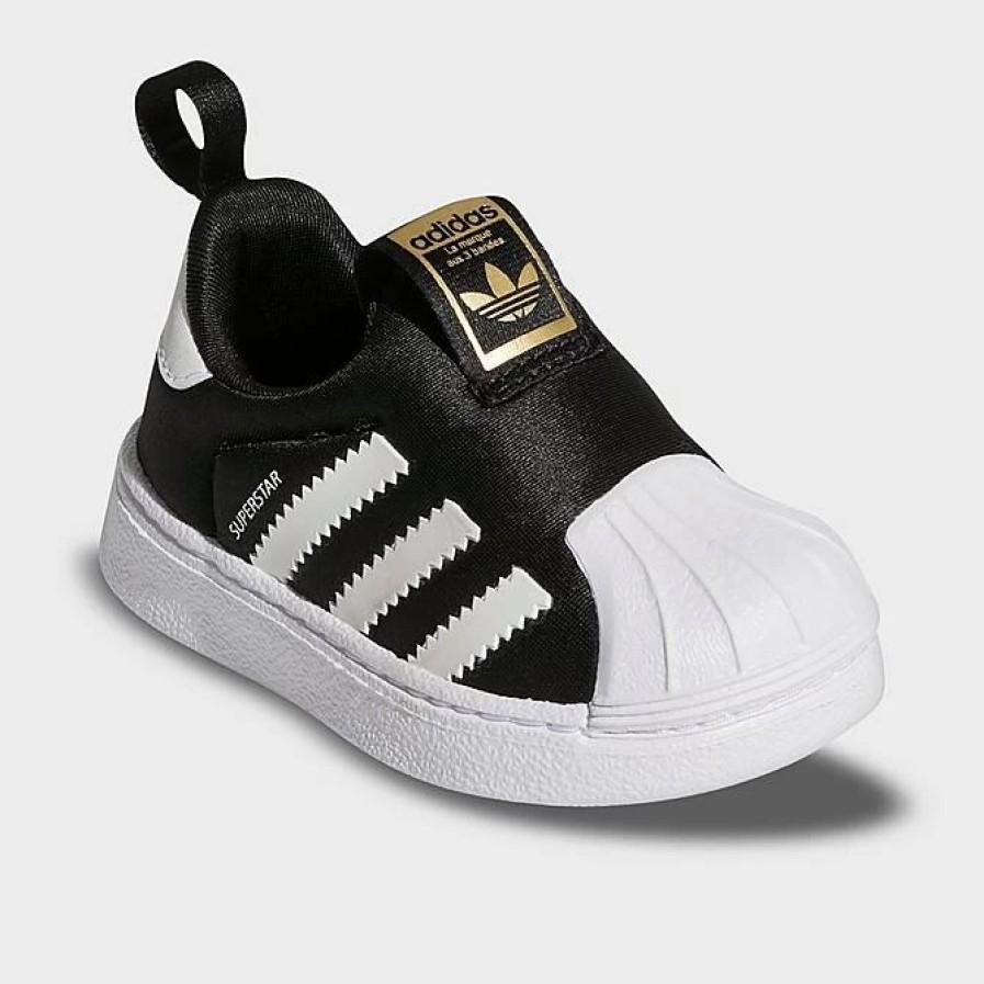 Kids * | Kids' Toddler Adidas Originals Disney Mickey & Minnie Superstar 360 Slip-On Casual Shoes Black/White/Gold Metallic Gx3233 001