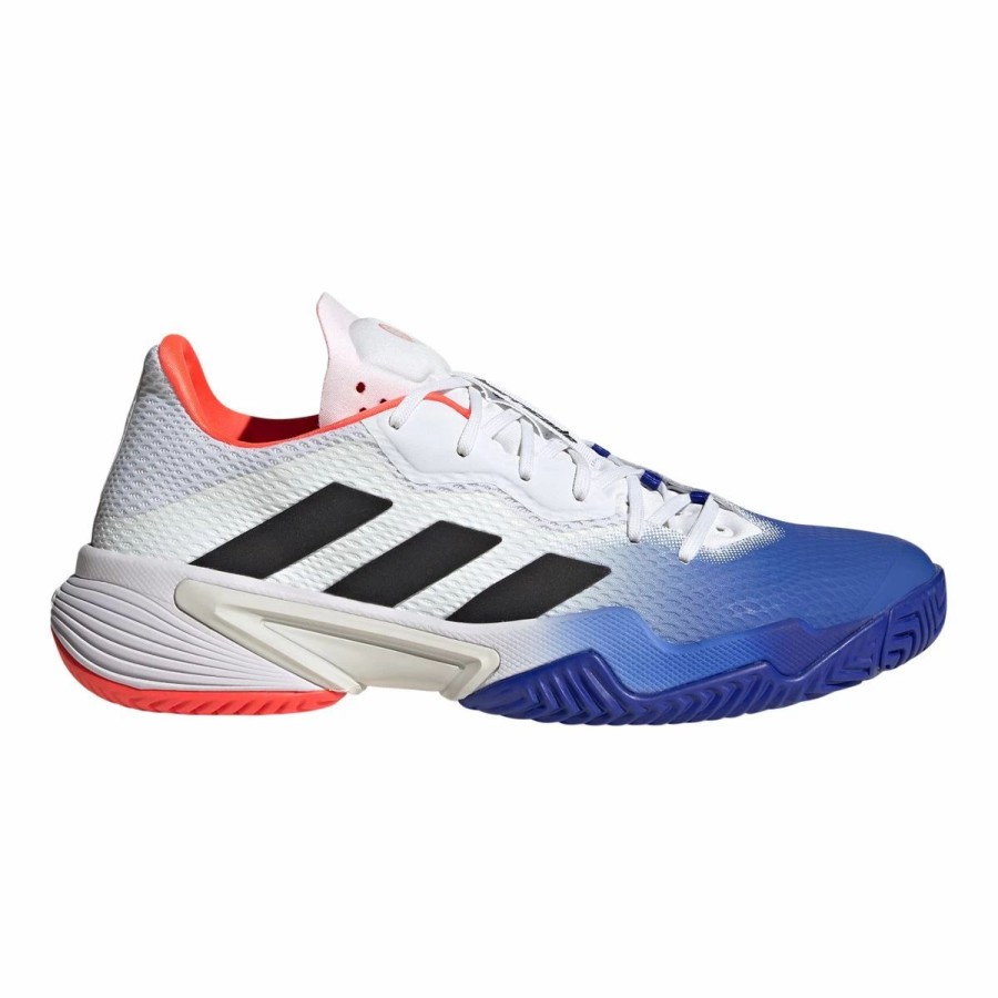 Shoes * | Adidas Men'S Barricade Tennis Shoes Wht/Blu/Red