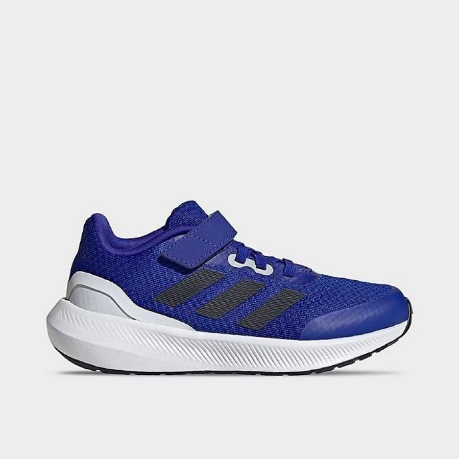 Kids * | Big Kids' Adidas Runfalcon 3.0 Elastic Lace Hook-And-Loop Strap Running Shoes Lucid Blue/Legend Ink/Cloud White Hp5871 420