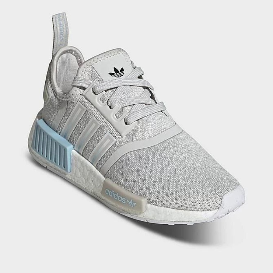 Kids * | Big Kids' Adidas Originals Nmd R1 Casual Shoes Grey/Clear Sky/White If8175 056