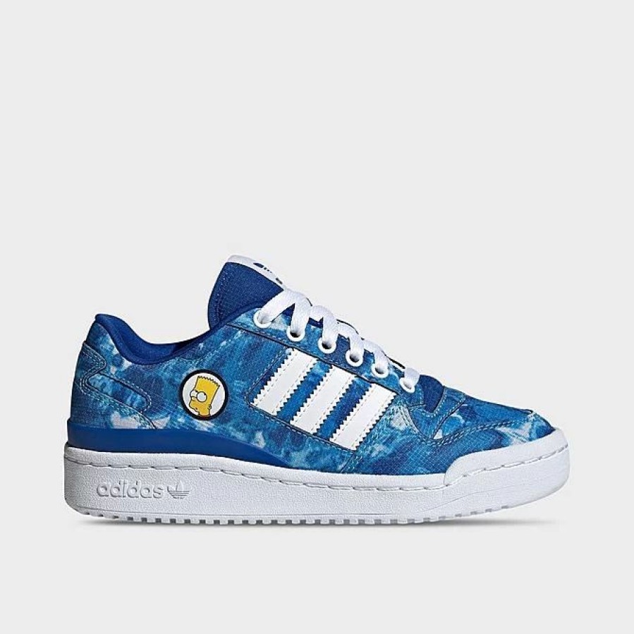 Kids * | Big Kids' Adidas Originals X The Simpsons Forum Low Casual Shoes Royal Blue/Cloud White/Royal Blue Gz1775 400