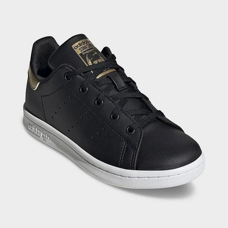 Kids * | Little Kids' Adidas Originals Stan Smith Recycled Casual Shoes Core Black/Cloud White/Gold Metallic Gy4262 001