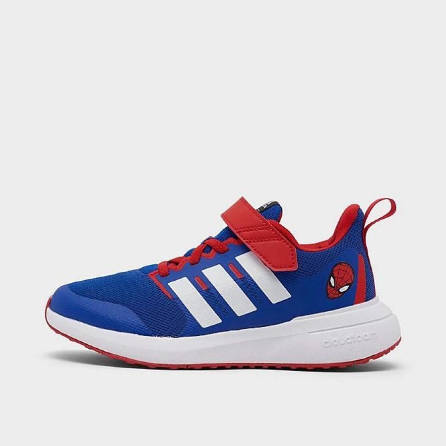 Kids * | Little Kids' Adidas X Marvel Fortarun 2.0 Spider-Man Cloudfoam Stretch Lace Running Shoes Team Royal Blue/White/Better Scarlet Hp9001 400