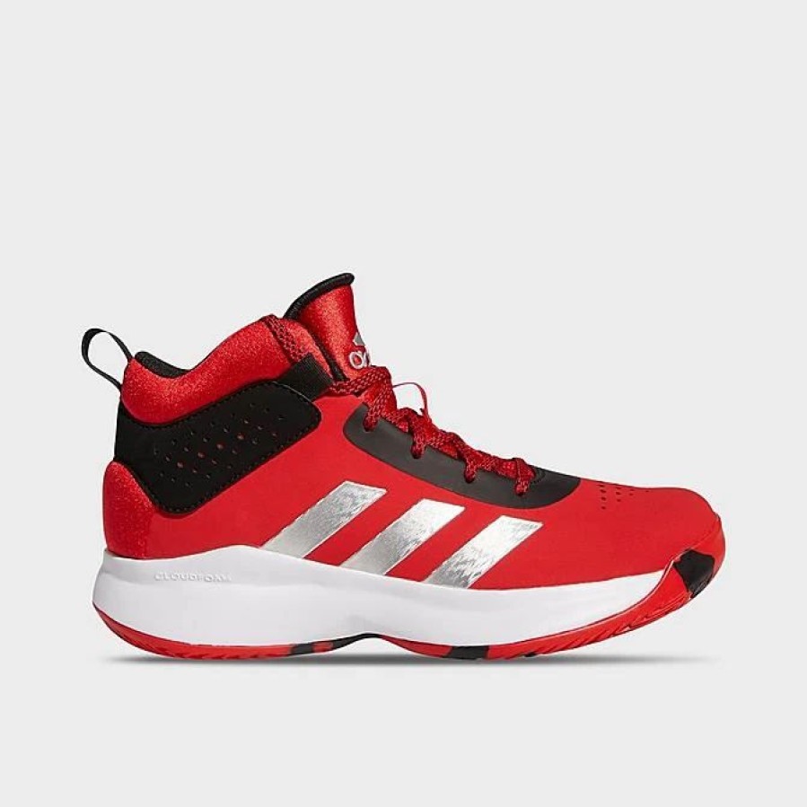 Kids * | Big Kids' Adidas Cross Em Up 5 Basketball Shoes (Wide Width) Vivid Red/Silver Metallic/Core Black Gx4791 626