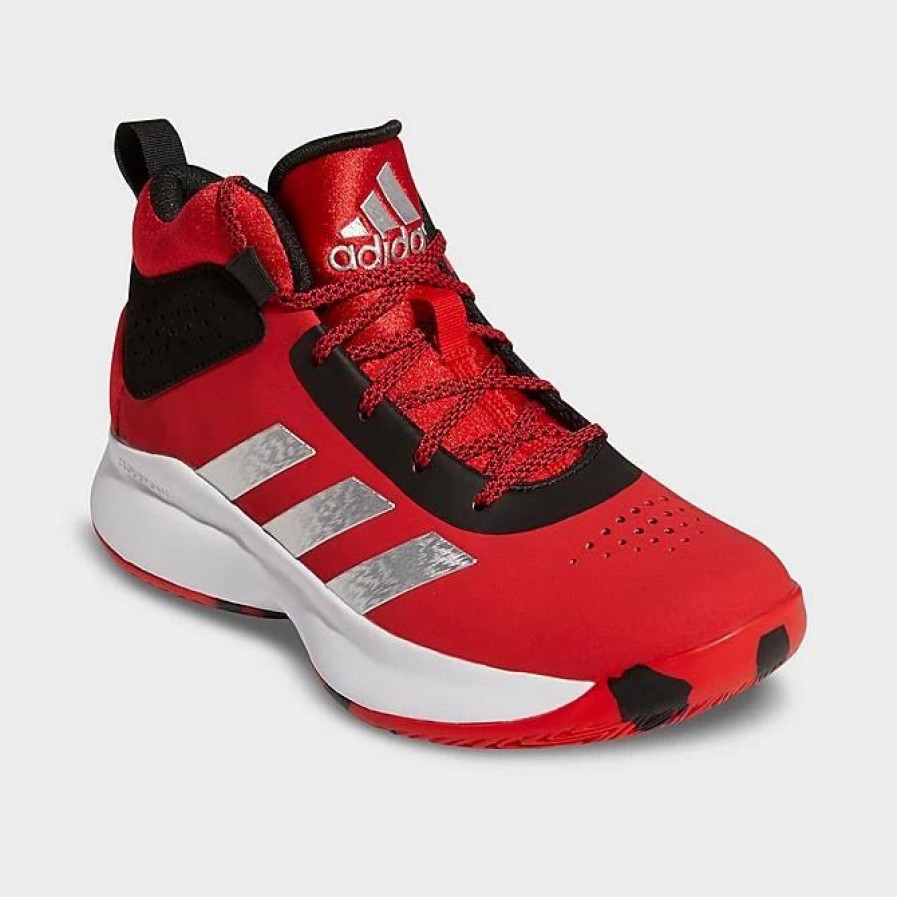 Kids * | Big Kids' Adidas Cross Em Up 5 Basketball Shoes (Wide Width) Vivid Red/Silver Metallic/Core Black Gx4791 626