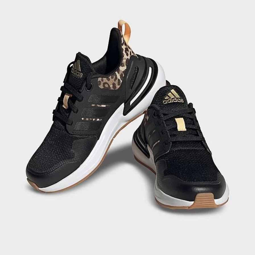 Kids * | Little Kids' Adidas Rapidasport Bounce Sport Lace Casual Shoes Black/Black/Gold Metallic Fz6346P 001