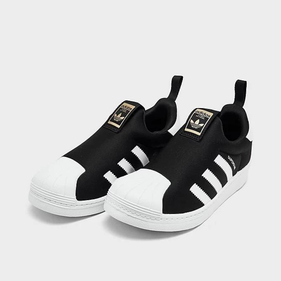 Kids * | Little Kids' Adidas Originals Superstar 360 Slip-On Casual Shoes Black/White/Gold Metallic Gx3231 001