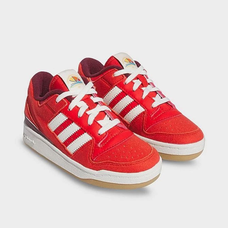 Kids * | Little Kids' Adidas Originals Forum Low Casual Shoes Red/Off White/Shadow Red Ig3104 625