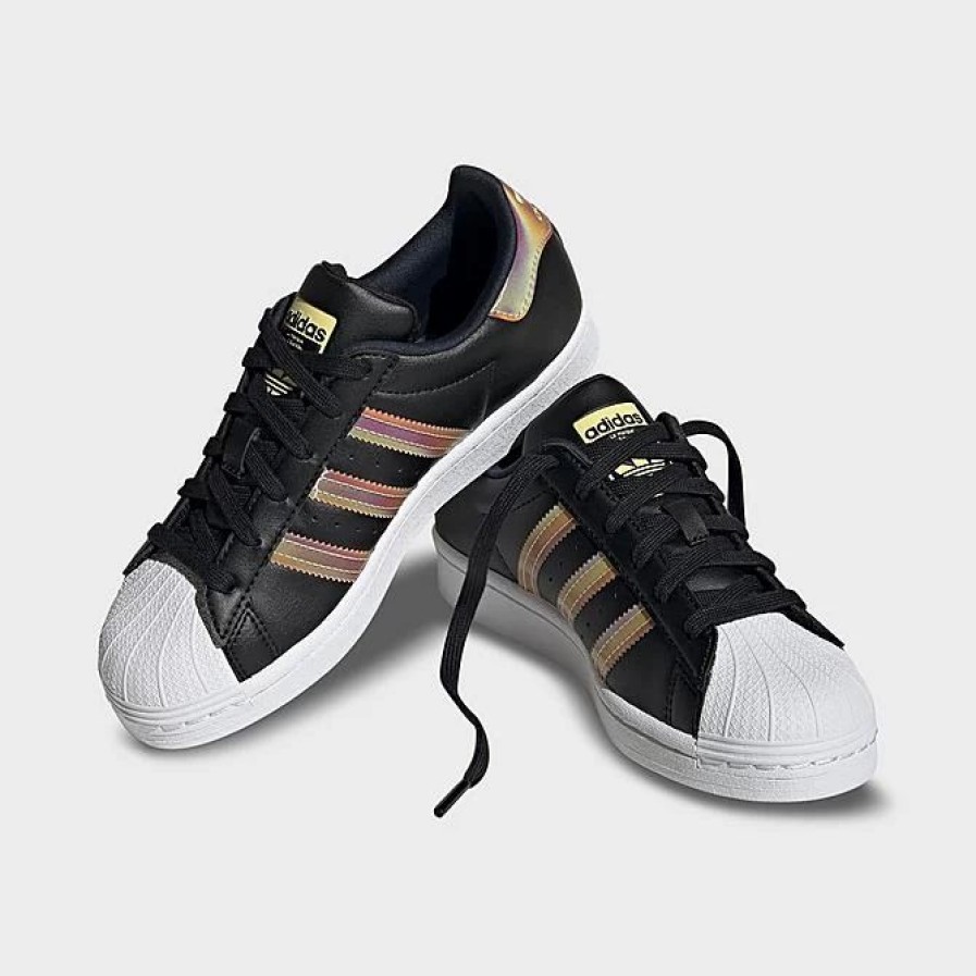 Kids * | Big Kids' Adidas Originals Superstar Recycled Casual Shoes Black/Black/Almost Yellow Hq4364 001