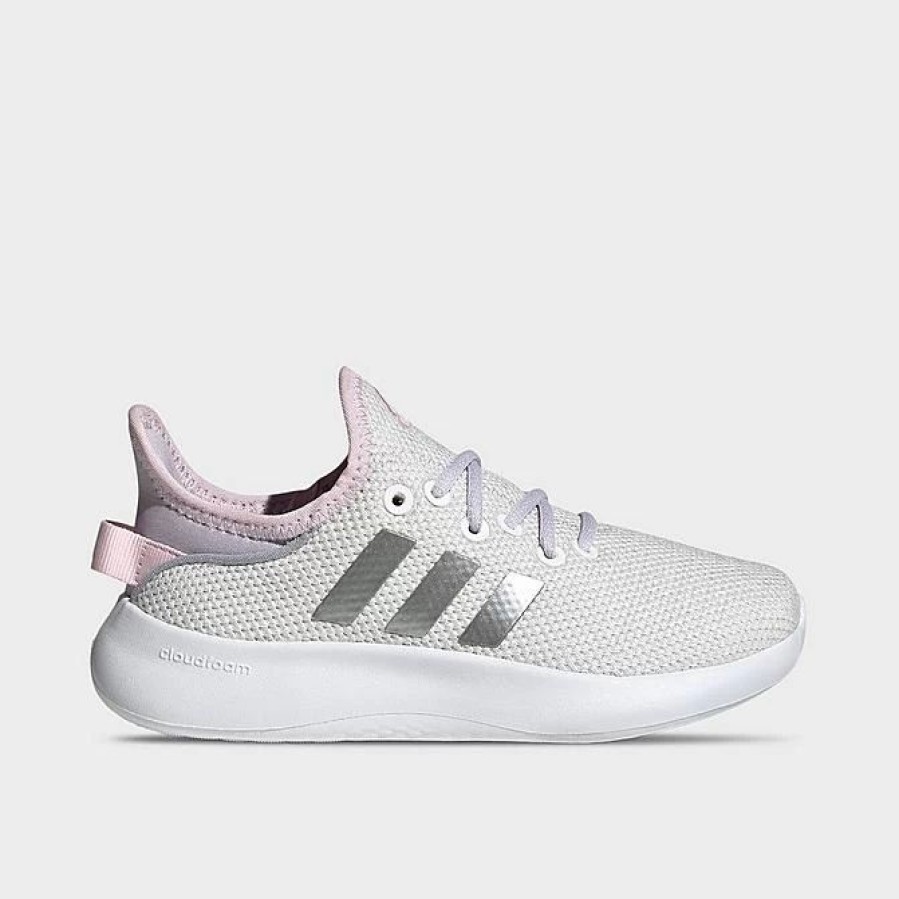 Kids * | Little Kids' Adidas Cloudfoam Pure Spw Casual Shoes White/Silver Metallic/Silver Dawn Ig2429P 100