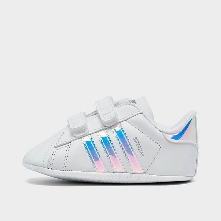 Kids * | Girls' Infant Adidas Originals Superstar Crib Shoes White/White/Black Bd8000 100