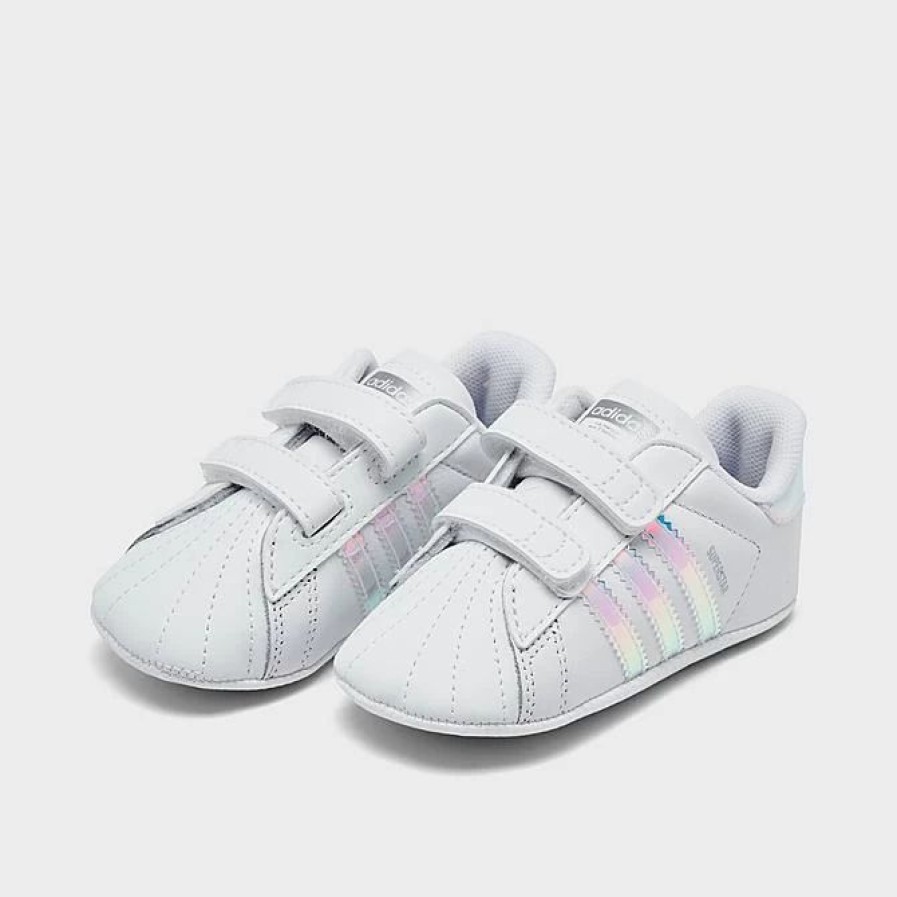 Kids * | Girls' Infant Adidas Originals Superstar Crib Shoes White/White/Black Bd8000 100