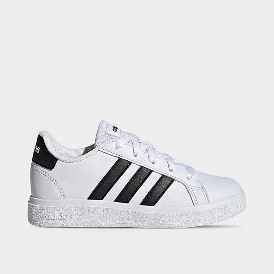 Kids * | Little Kids' Adidas Grand Court 2.0 Casual Shoes White/Black/Black Gw6511P 100