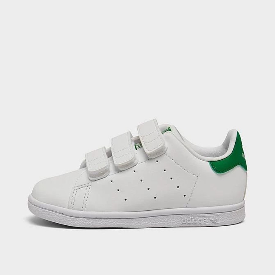 Kids * | Kids' Toddler Adidas Originals Stan Smith Hook-And-Loop Strap Casual Shoes Cloud White/Cloud White/Green Fx7532 100