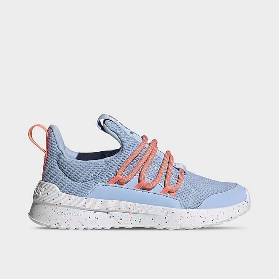 Kids * | Big Kids' Adidas Lite Racer Adapt 5.0 Stretch Lace Casual Shoes Blue Dawn/Coral Fusion Id6968 450