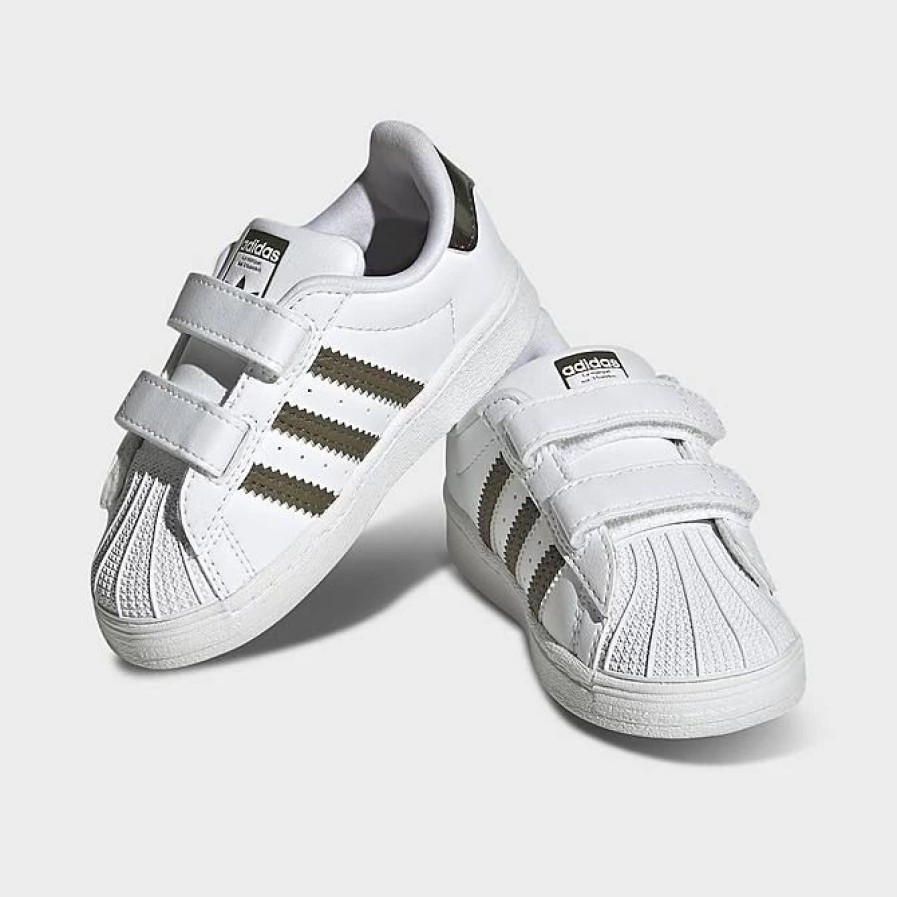 Kids * | Kids' Toddler Adidas Originals Superstar Casual Shoes White/Olive Strata/White Hq4286 100