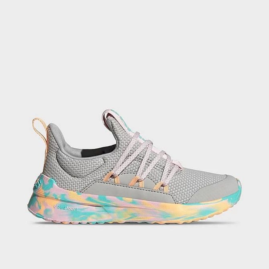 Kids * | Little Kids' Adidas Lite Racer Adapt 5.0 Stretch Lace Casual Shoes Grey Two/Clear Pink/Flash Aqua Ig5400P 033