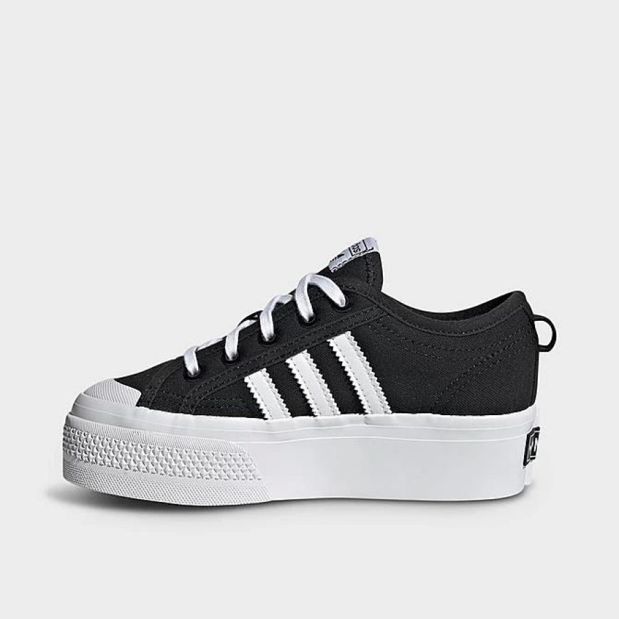 Kids * | Girls' Little Kids' Adidas Originals Nizza Platform Casual Shoes Core Black/Cloud White/Core Black Gy9959 001