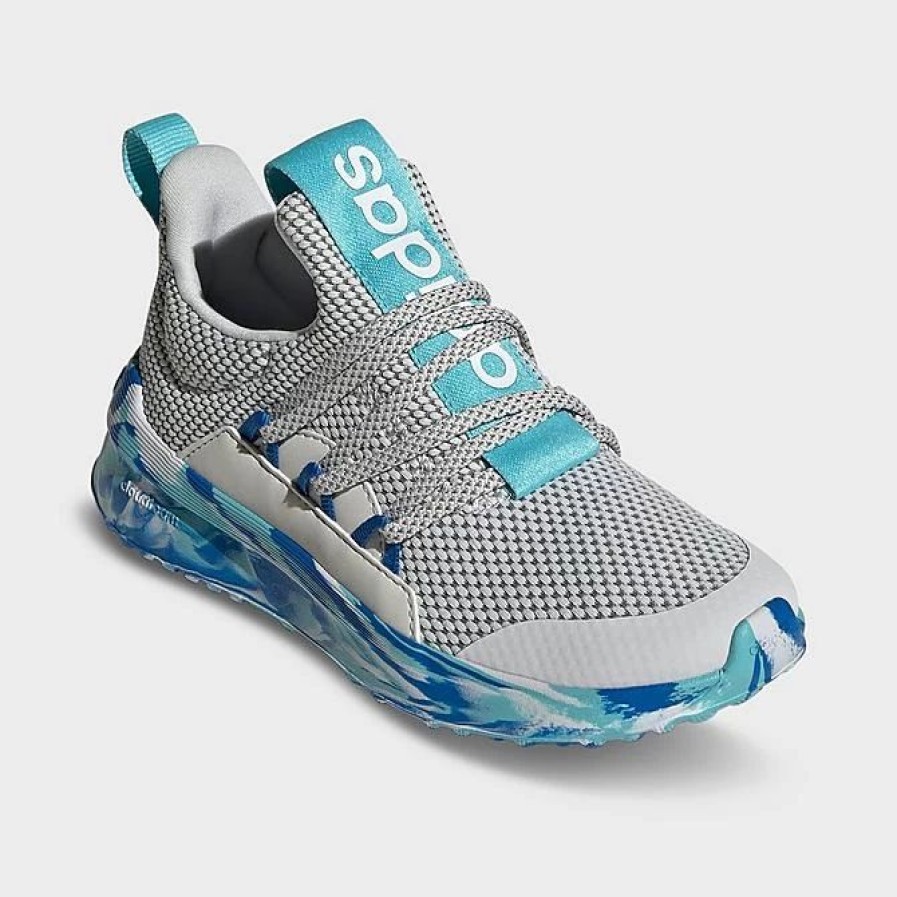 Kids * | Big Kids' Adidas Lite Racer Adapt 5.0 Stretch Lace Casual Shoes Dash Grey/White/Bright Royal Ig2491 051