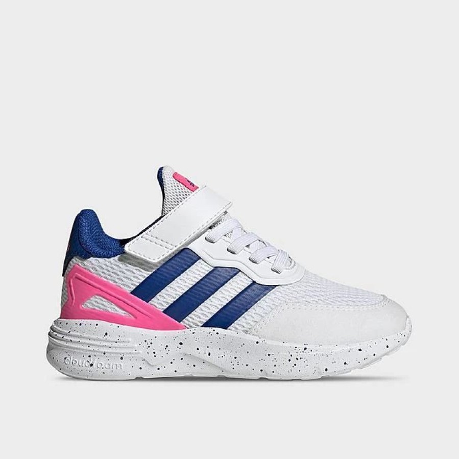 Kids * | Little Kids' Adidas Nebzed Stretch Lace Casual Shoes White/Team Royal Blue/Lucid Pink Ig7250P 100