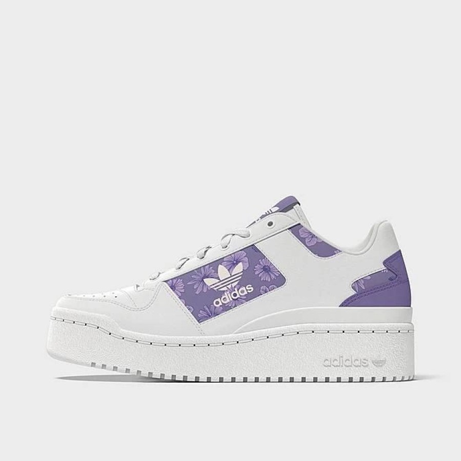 Kids * | Girls' Big Kids' Adidas Originals Forum Bold Casual Shoes White/Magic Lilac/White Hq4292 100