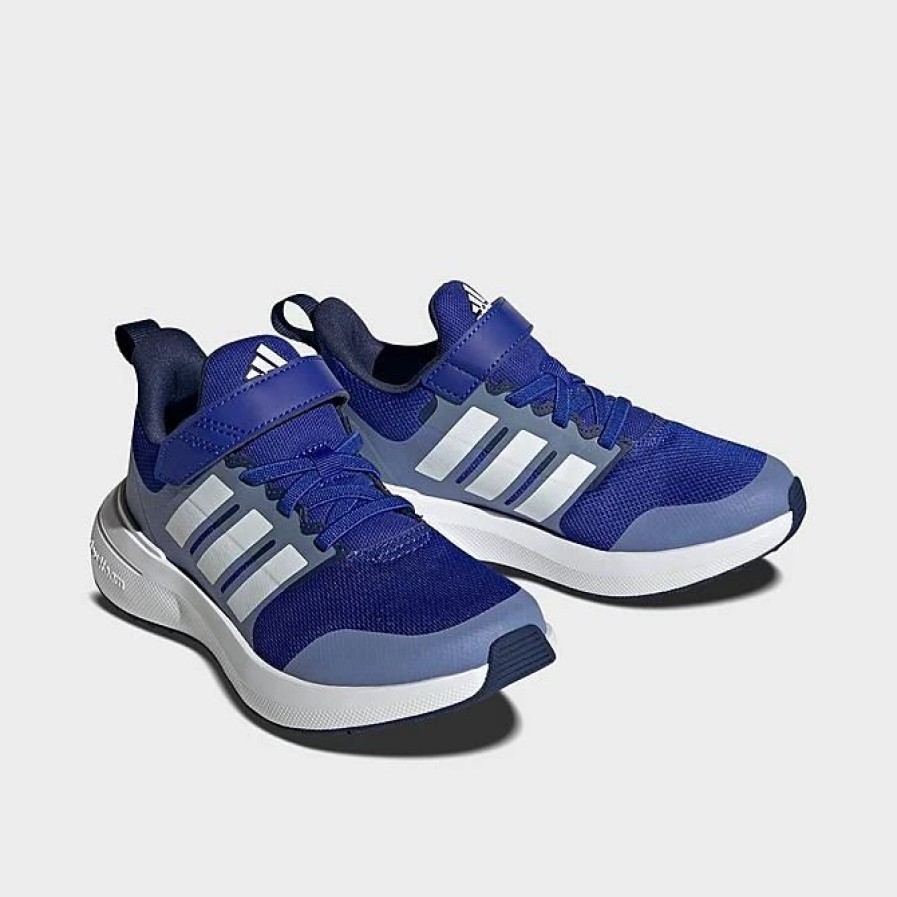 Kids * | Little Kids' Adidas Fortarun 2.0 Cloudfoam Stretch Lace Running Shoes Lucid Blue/White/Blue Fusion Hp5452P 420