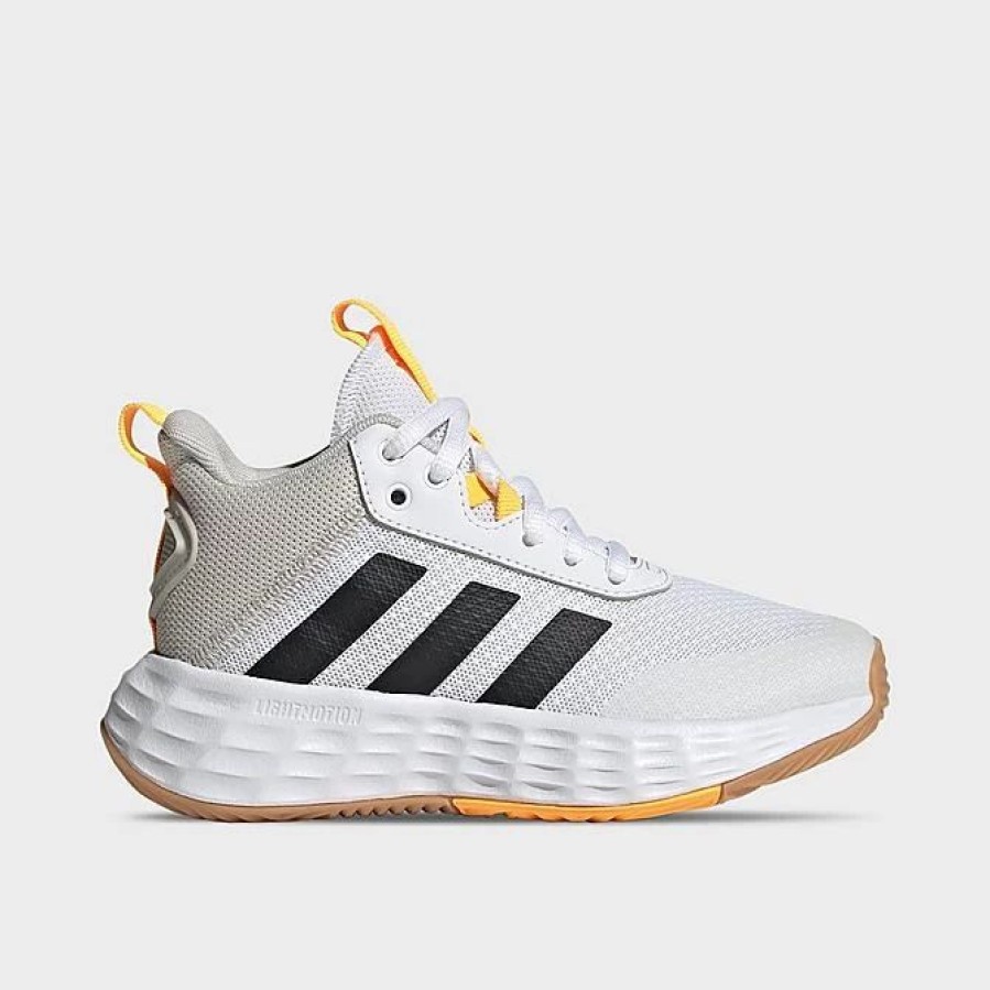 Kids * | Little Kids' Adidas Ownthegame 2.0 Basketball Shoes White/Black/Solar Gold H06418P 100