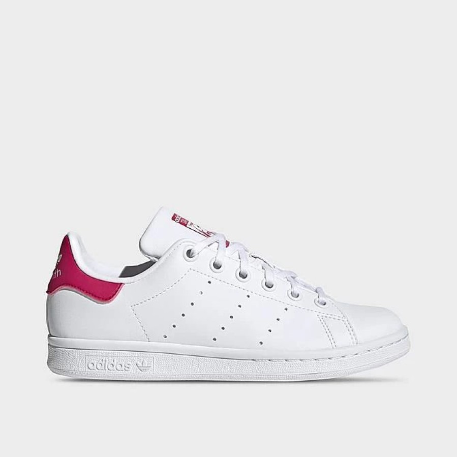 Kids * | Big Kids' Adidas Originals Stan Smith Casual Shoes White/White/Bold Pink Fx7522 100