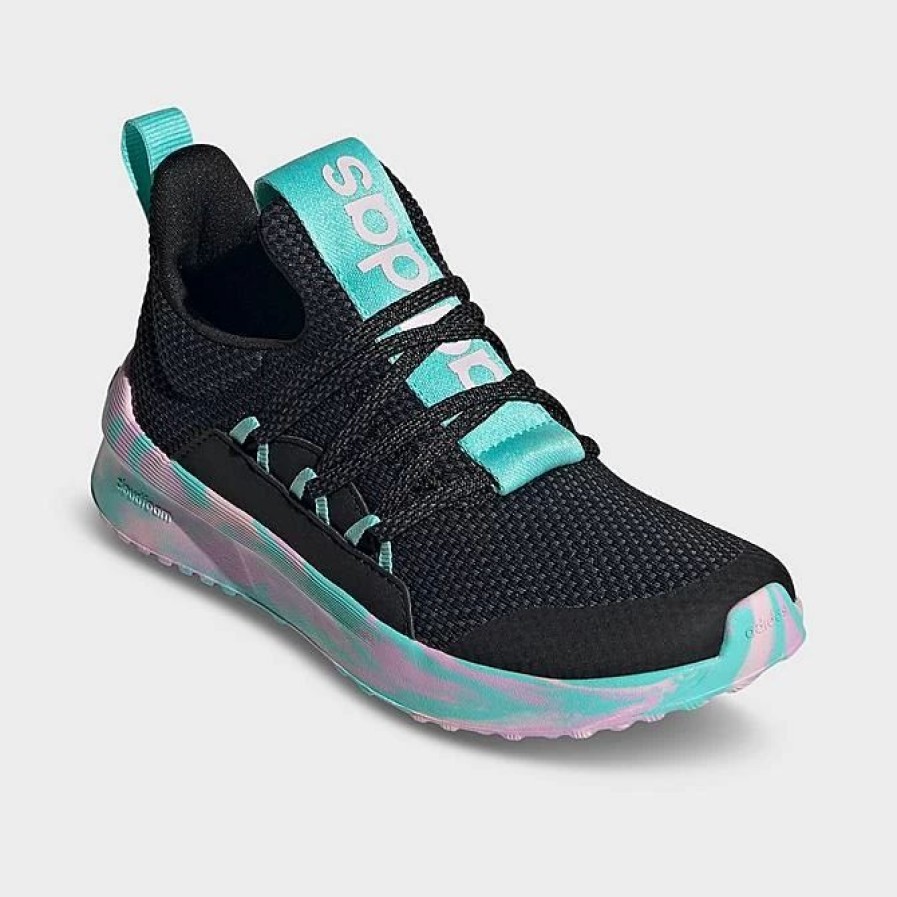 Kids * | Little Kids' Adidas Lite Racer Adapt 5.0 Stretch Lace Casual Shoes Core Black/Clear Pink/Flash Aqua Ig5399P 001