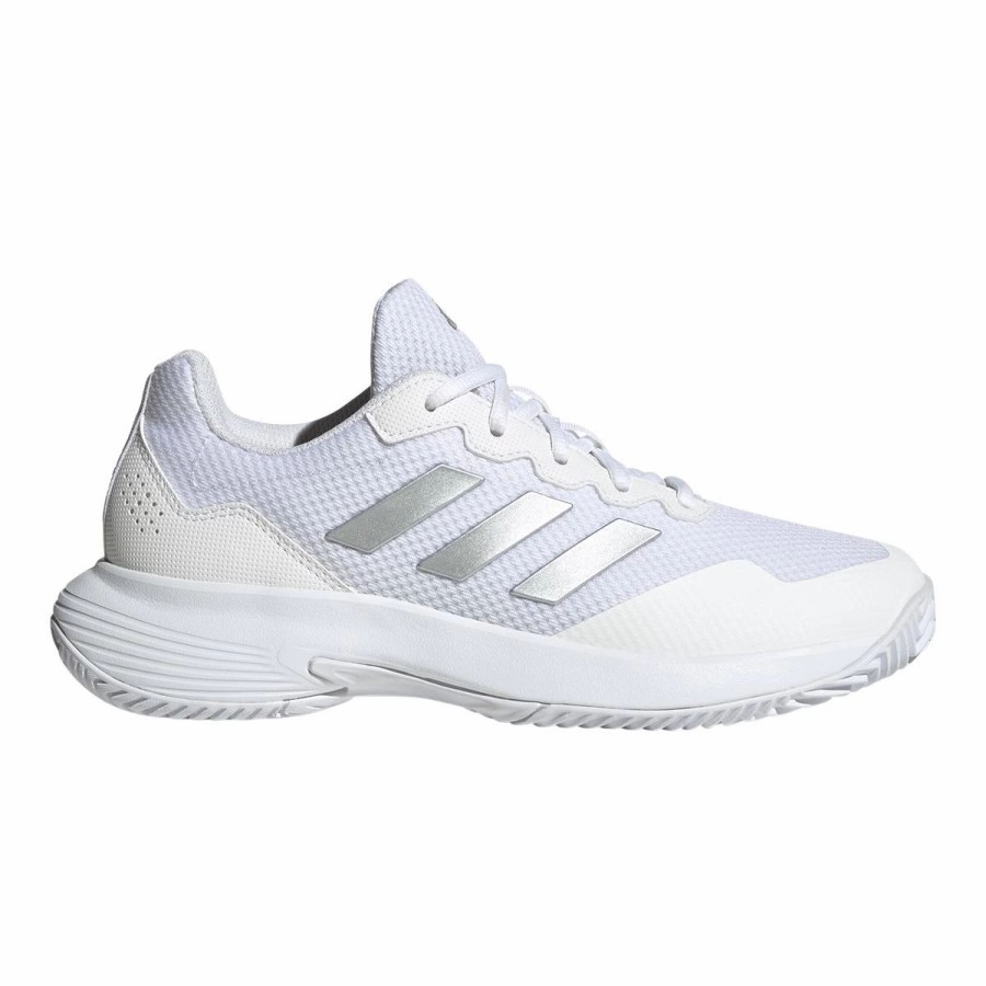 Shoes * | Adidas Women'S Gamecourt 2 Tennis Shoes Wht/Sil