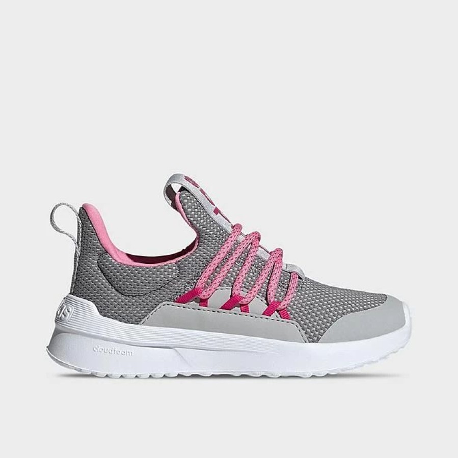 Kids * | Big Kids' Adidas Lite Racer Adapt 5.0 Stretch Lace Casual Shoes Grey/Grey/Team Real Magenta Gw4164 033