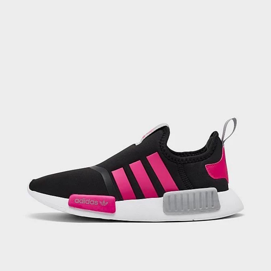 Kids * | Girls' Little Kids' Adidas Originals Nmd 360 Casual Shoes Black/Shock Pink/Halo Silver Gx8392 001