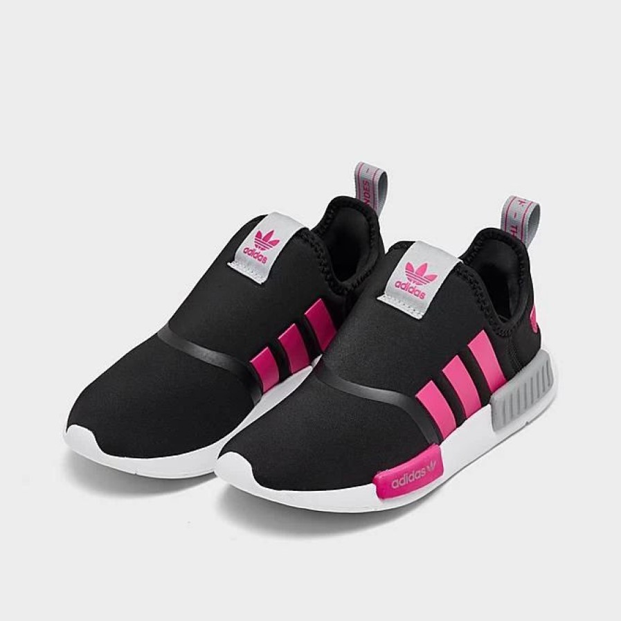 Kids * | Girls' Little Kids' Adidas Originals Nmd 360 Casual Shoes Black/Shock Pink/Halo Silver Gx8392 001