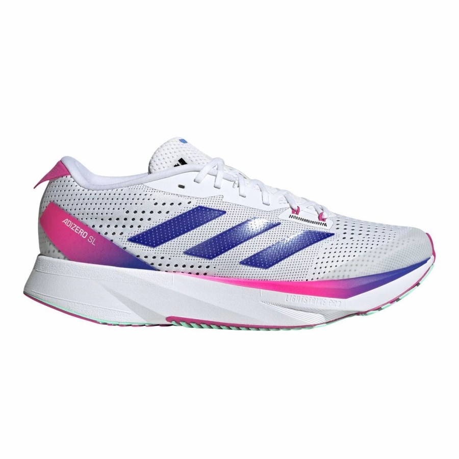 Shoes * | Adidas Men'S Adizero Sl Running Shoes Ftwr White/Lucid Blue/Lucid Fuchsia