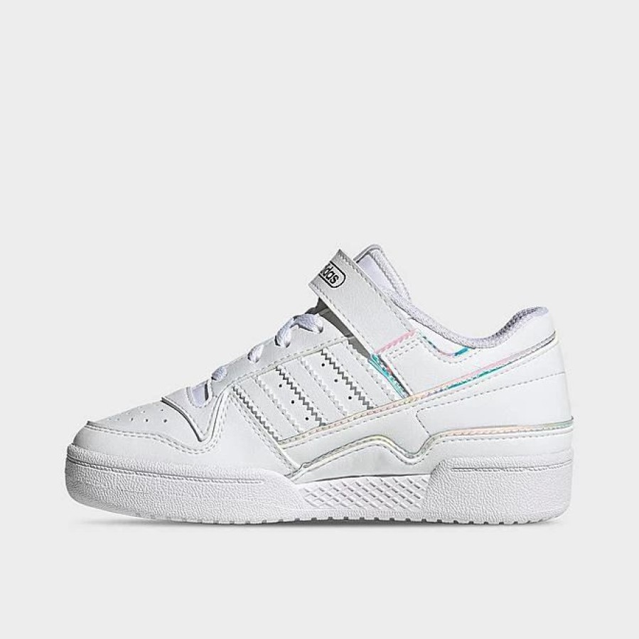 Kids * | Little Kids' Adidas Originals Forum Low Rainbow Casual Shoes Cloud White/Cloud White/Core Black Gy9254 100