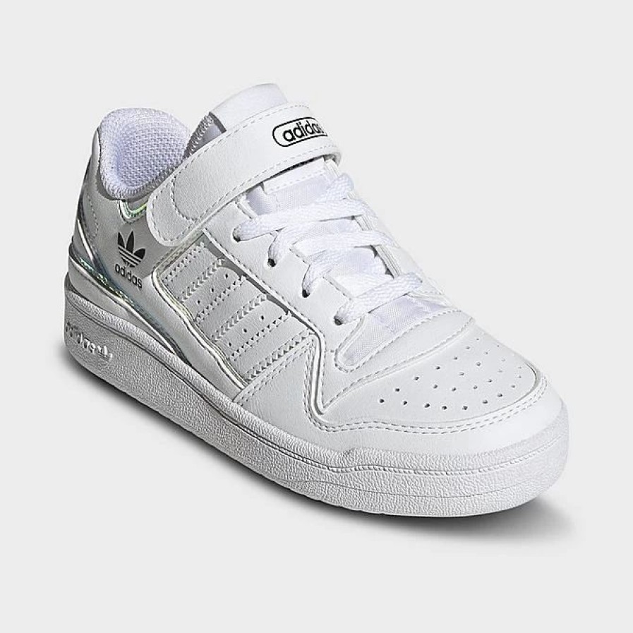 Kids * | Little Kids' Adidas Originals Forum Low Rainbow Casual Shoes Cloud White/Cloud White/Core Black Gy9254 100