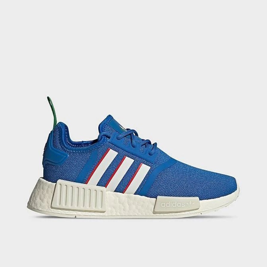 Kids * | Big Kids' Adidas Originals Nmd R1 Casual Shoes Bright Royal/Red/Off White Hq9989 400