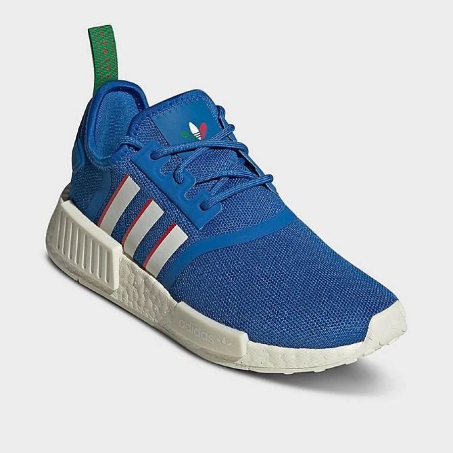 Kids * | Big Kids' Adidas Originals Nmd R1 Casual Shoes Bright Royal/Red/Off White Hq9989 400