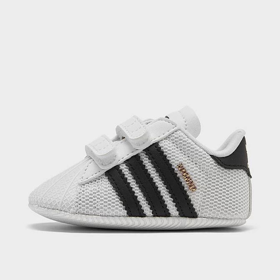 Kids * | Infant Adidas Originals Superstar Crib Shoes Cloud White/Core Black/Cloud White S79916 Wbl