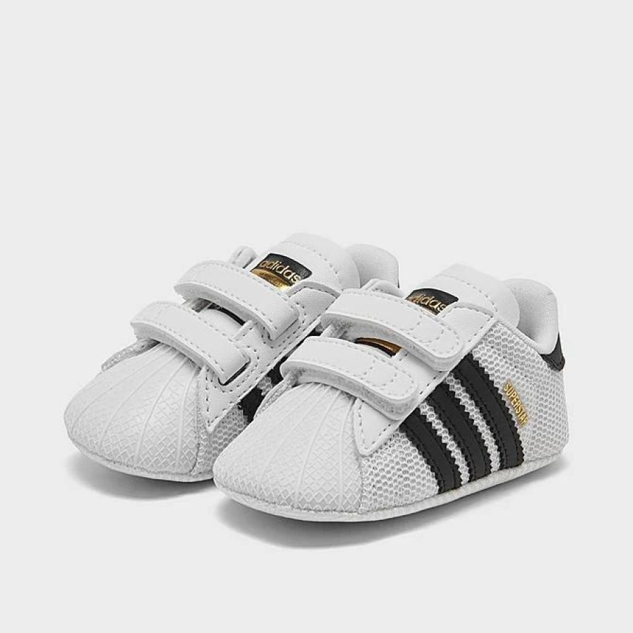 Kids * | Infant Adidas Originals Superstar Crib Shoes Cloud White/Core Black/Cloud White S79916 Wbl