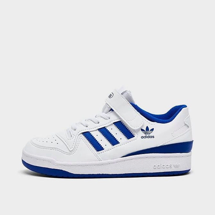 Kids * | Little Kids' Adidas Originals Forum Low Hook-And-Loop Strap Casual Shoes Cloud White/Royal Blue/Cloud White Fy7978 100