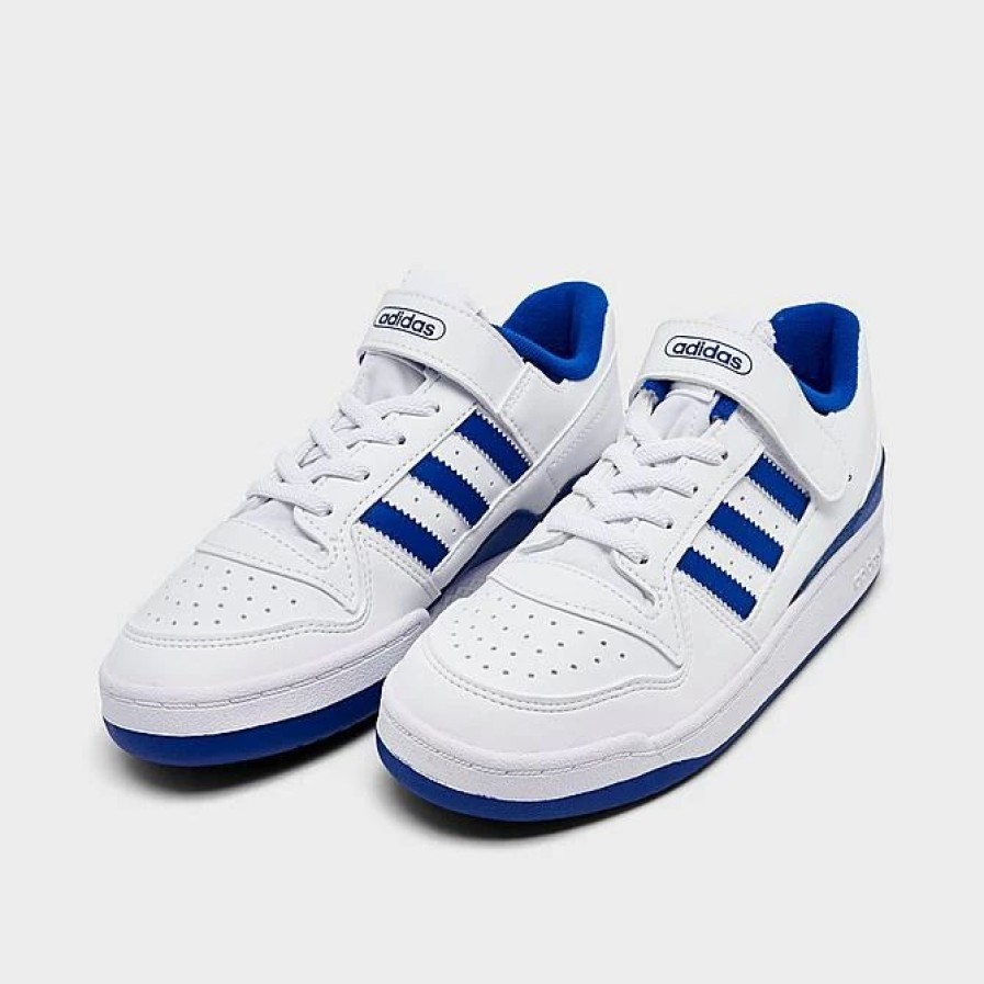 Kids * | Little Kids' Adidas Originals Forum Low Hook-And-Loop Strap Casual Shoes Cloud White/Royal Blue/Cloud White Fy7978 100