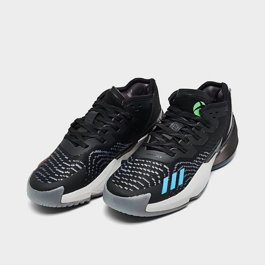 Kids * | Big Kids' Adidas D.O.N. Issue #4 Basketball Shoes Black/Carbon/Grey Hq3451 001