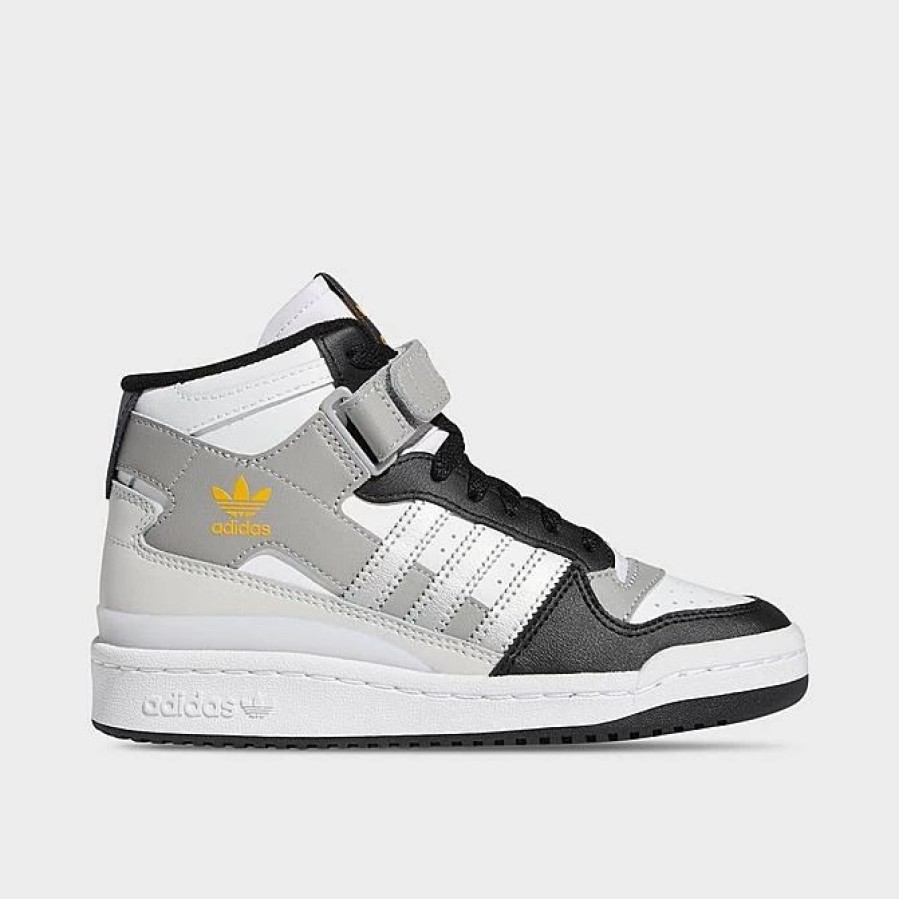 Kids * | Big Kids' Adidas Originals Forum Mid Casual Shoes Footwear White/Grey/Black Gy7062 100