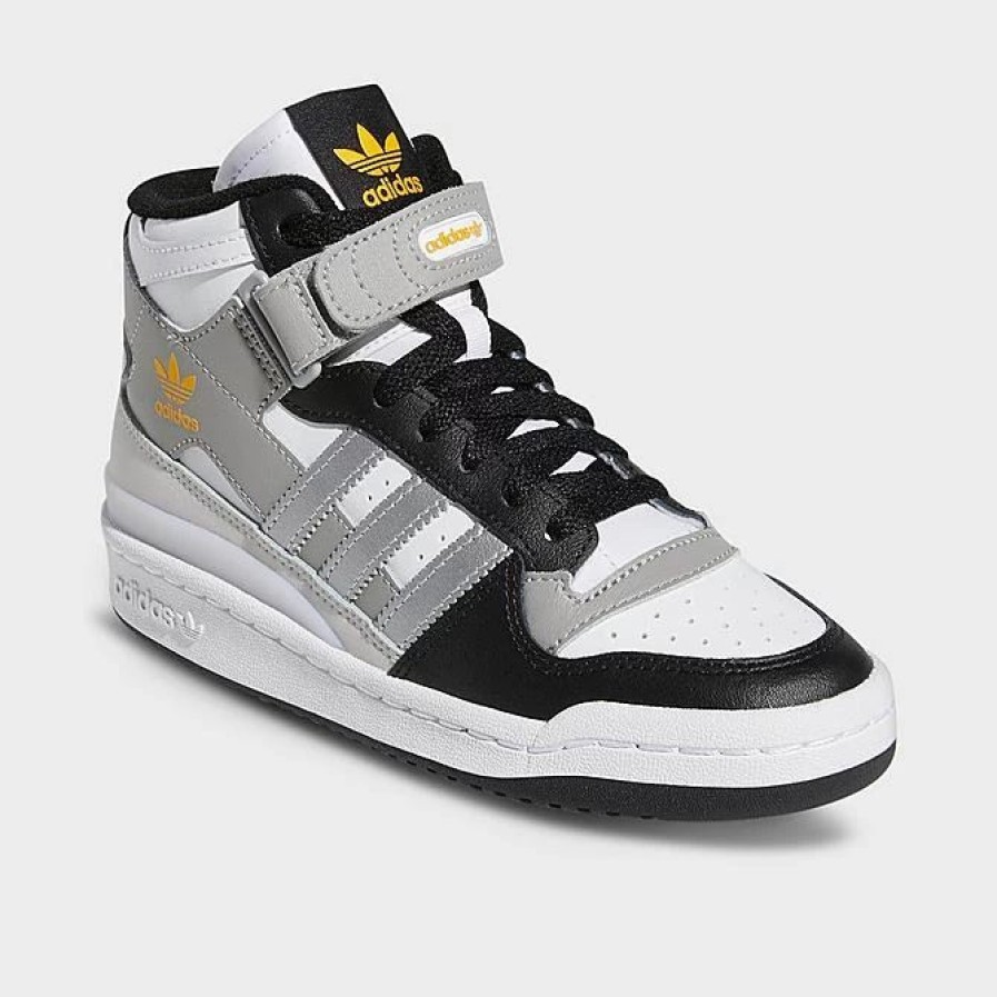 Kids * | Big Kids' Adidas Originals Forum Mid Casual Shoes Footwear White/Grey/Black Gy7062 100