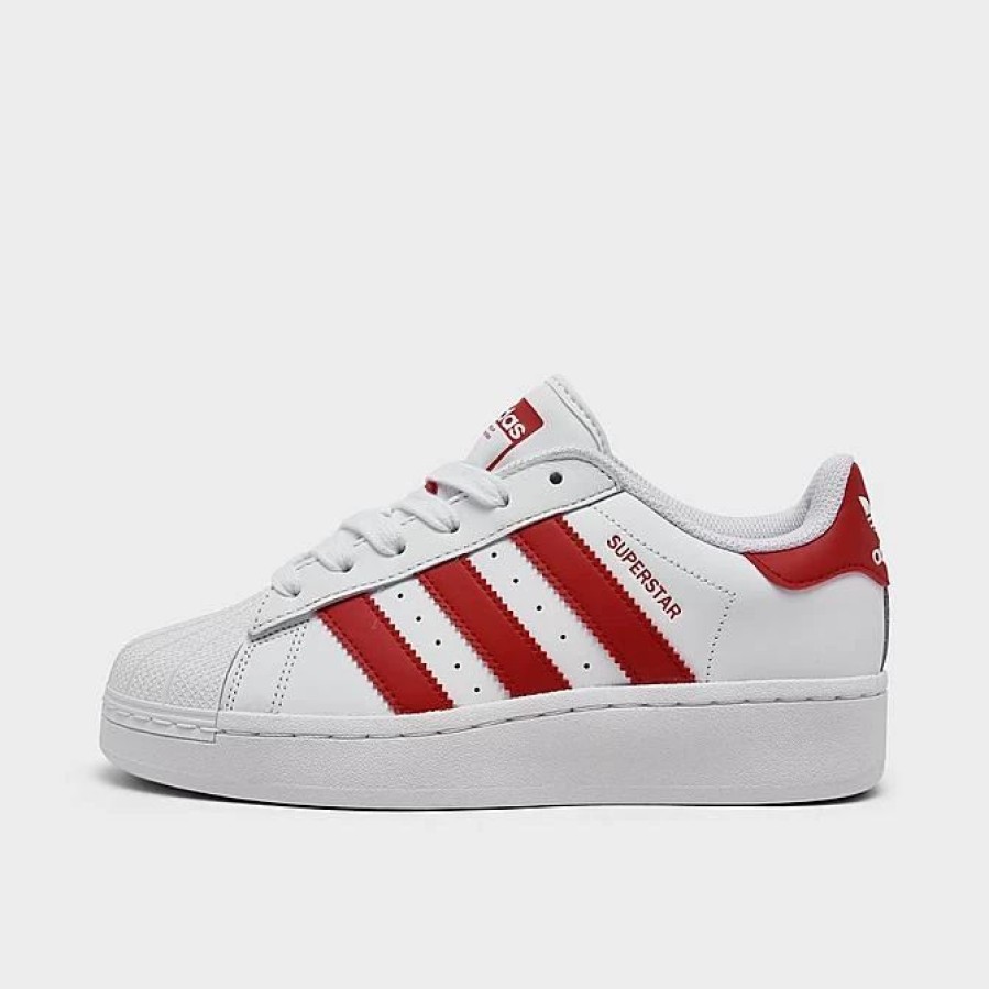 Kids * | Big Kids' Adidas Originals Superstar Xlg Casual Shoes Cloud White/Better Scarlet/Cloud White If0551 100