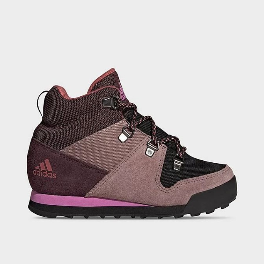 Kids * | Little Kids' Adidas Terrex Climawarm Snowpitch Winter Shoes Shadow Maroon/Purple/Pulse Lilac Gz1172P 601