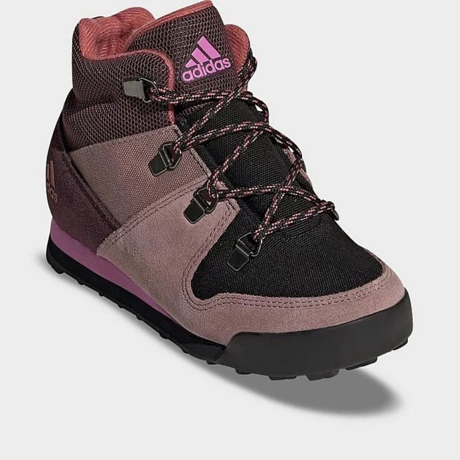 Kids * | Little Kids' Adidas Terrex Climawarm Snowpitch Winter Shoes Shadow Maroon/Purple/Pulse Lilac Gz1172P 601